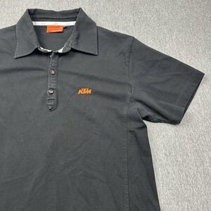 KTM Powerwear Racing Polo Shirt Short Sleeve‎ Black Womens XL *HOLE*